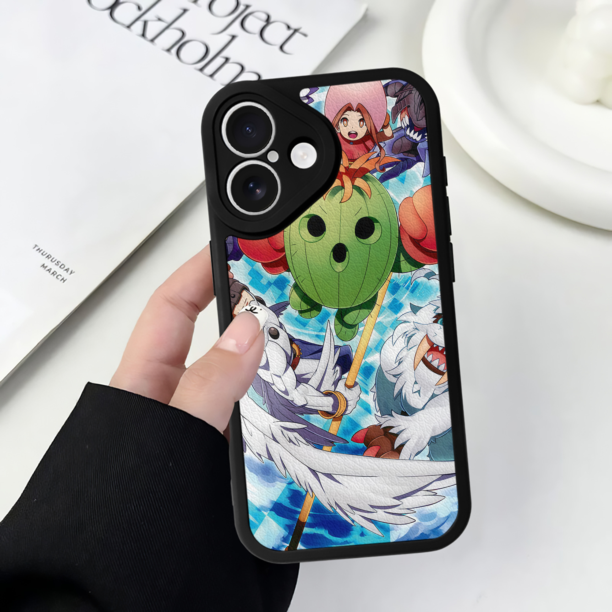 （画像用） Digimon デジタルモンスター/デジモン 【iPhone 16シリーズ対応】シリコンスマホケース（レザー調） 材質：シリコン